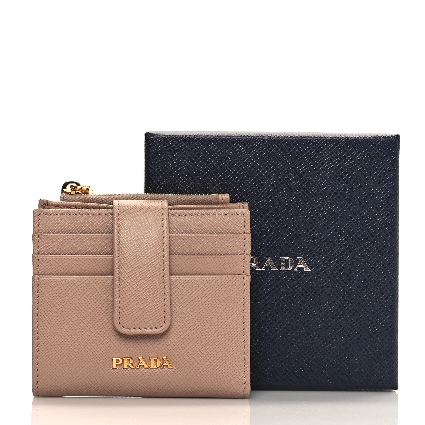 Saffiano Metal Card Holder Compact Wallet Cipria
