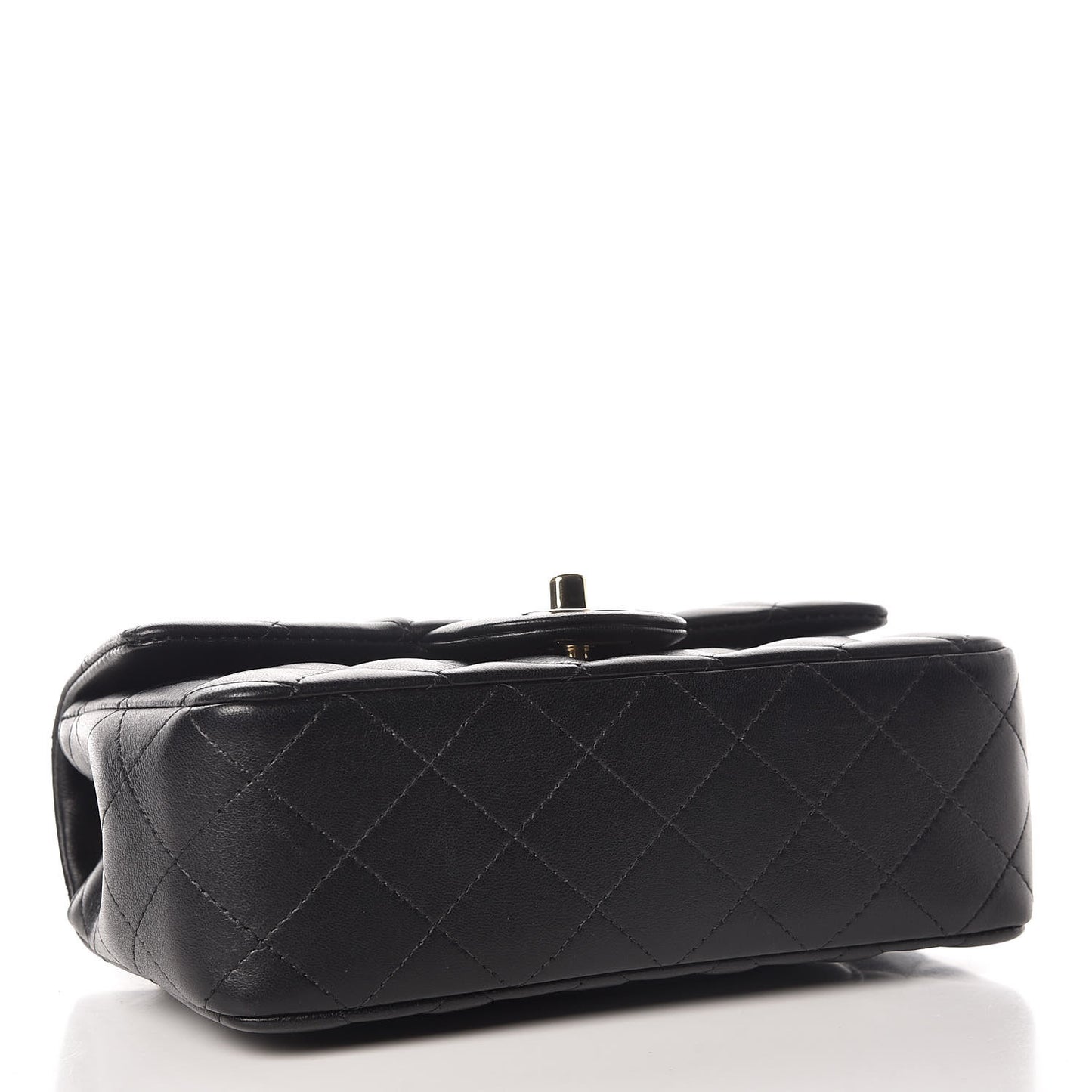 Lambskin Quilted Mini Rectangular Flap Black
