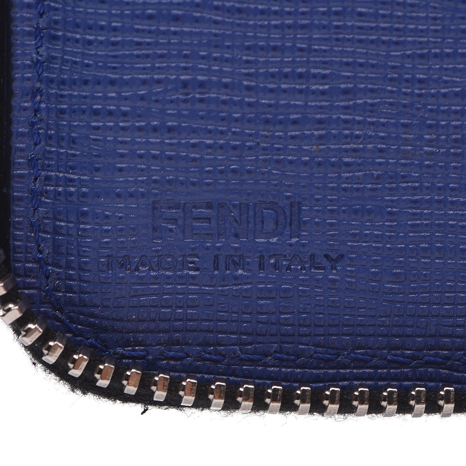 Fendi Vitello Elite Flamingo Mink Karlito Studded Zip Around Chain Wallet Black White Plaster 6 of 7