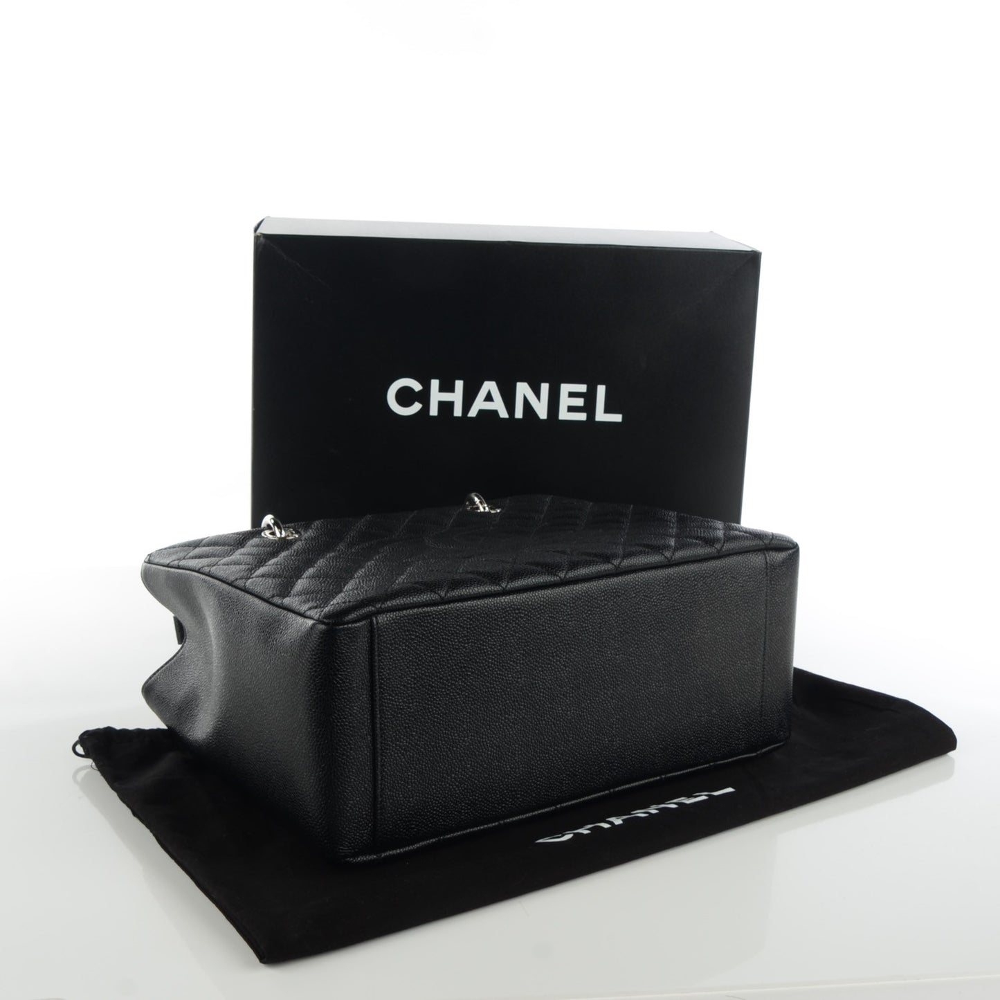 Caviar Quilted Grand Shopping Tote GST Black