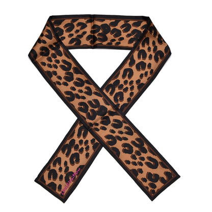 Louis Vuitton Silk Leopard Bandeau Scarf Marron 1 of 5