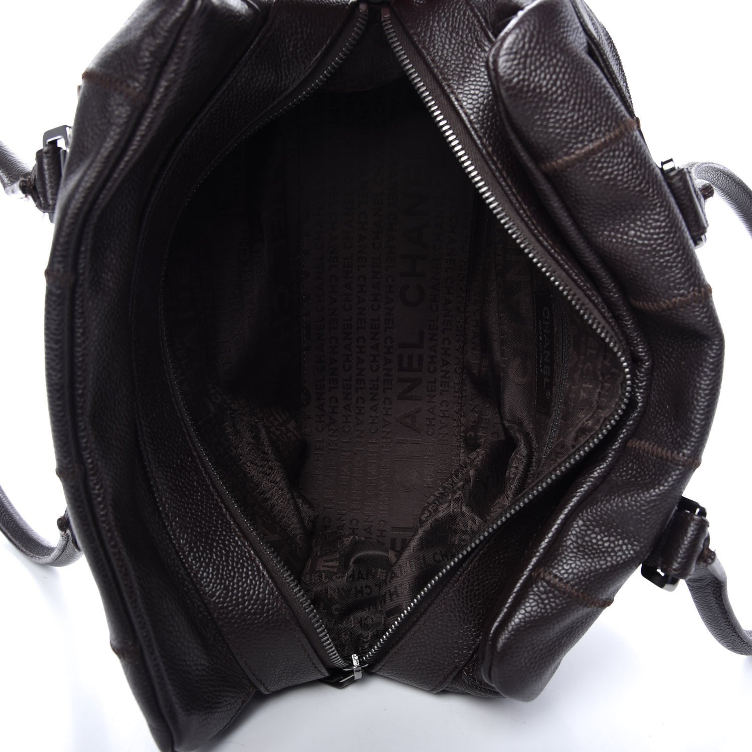 Chanel Caviar Square Stitched Tote Dark Brown 5 of 10