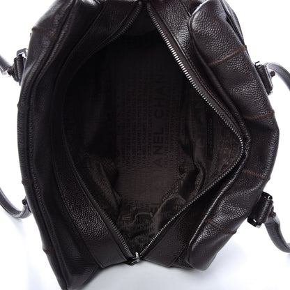 Chanel Caviar Square Stitched Tote Dark Brown 5 of 10