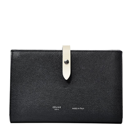 Celine Grained Calfskin Large Multifunction Strap Wallet Black Chalk 1 of 14