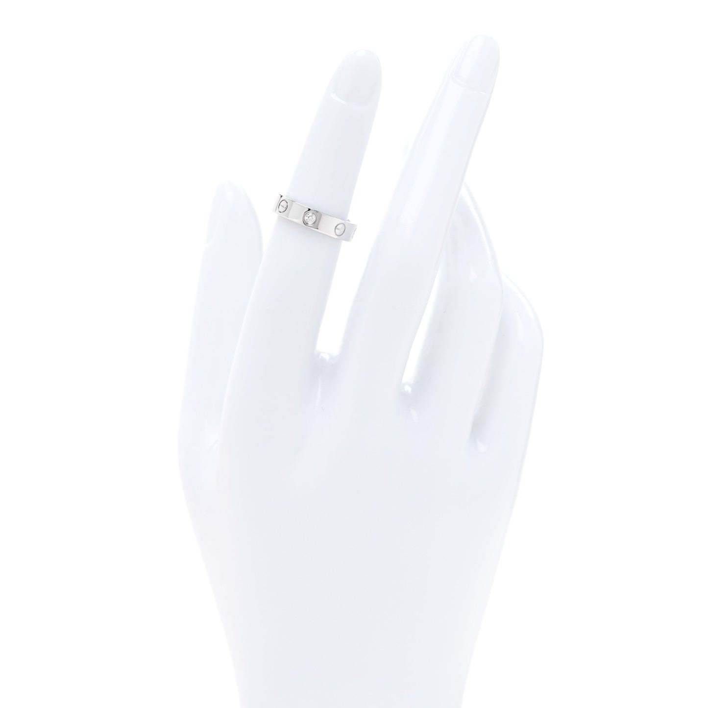 18K White Gold Diamond 4mm LOVE Wedding Band Ring 48 4.5