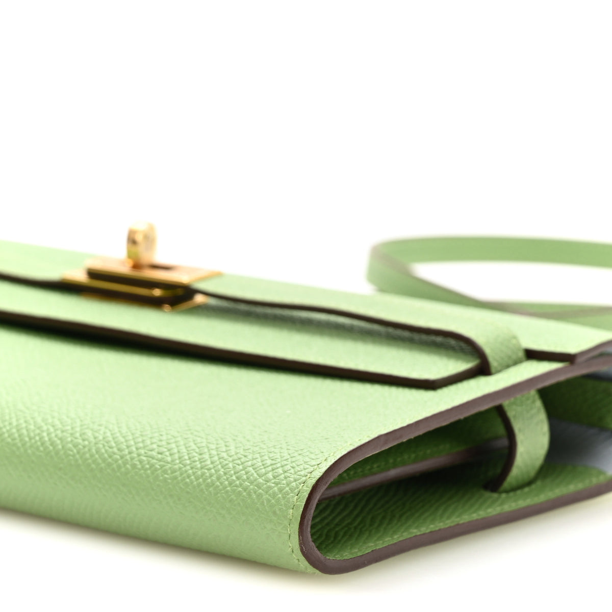 Hermes Epsom Verso Kelly Wallet To Go  Vert Criquet Bleu Brume 10 of 11
