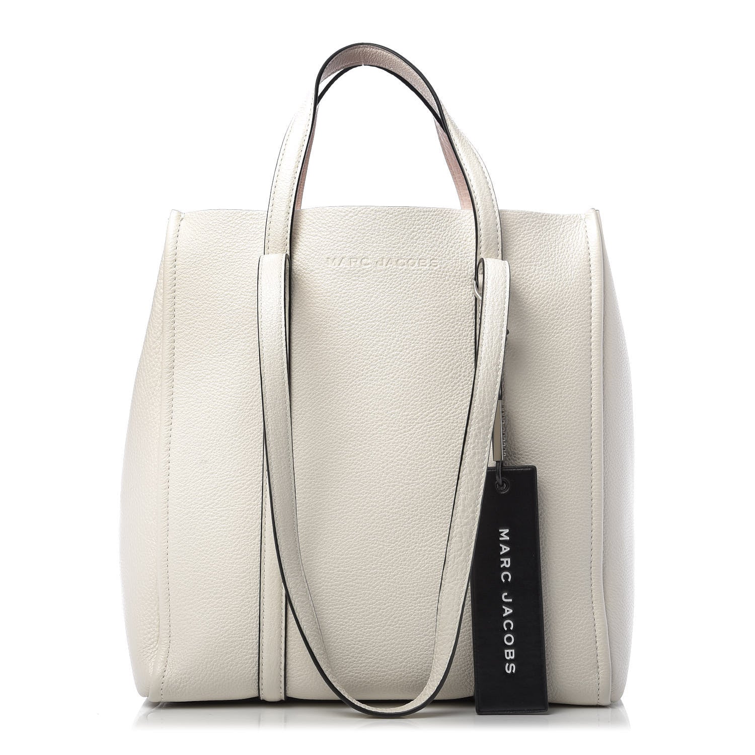 Marc Jacobs Grained Calfskin The Tag Tote White 1 of 9
