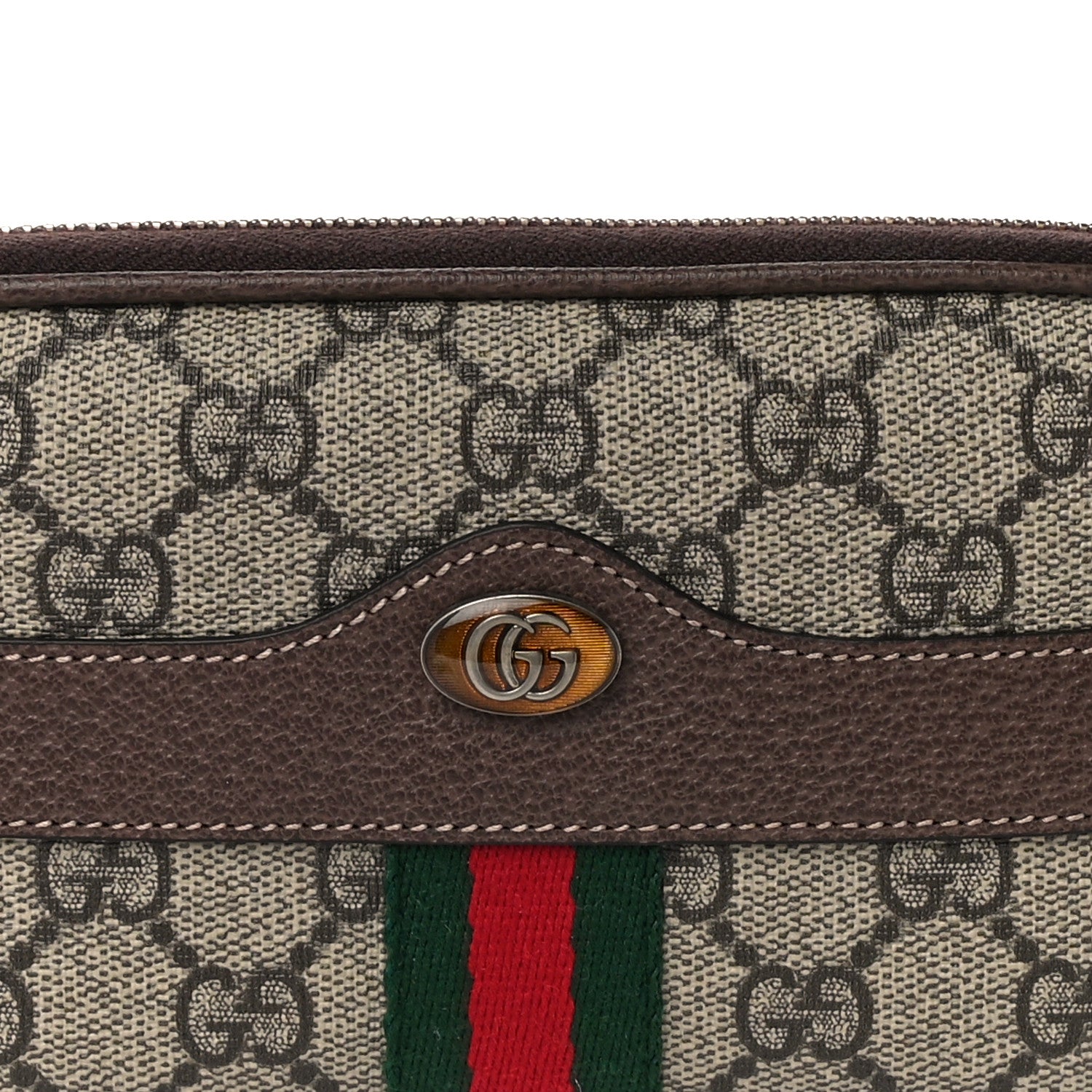 Gucci GG Supreme Monogram Web Ophidia Belted iPhone Case 85 34 Dark Brown 8 of 11