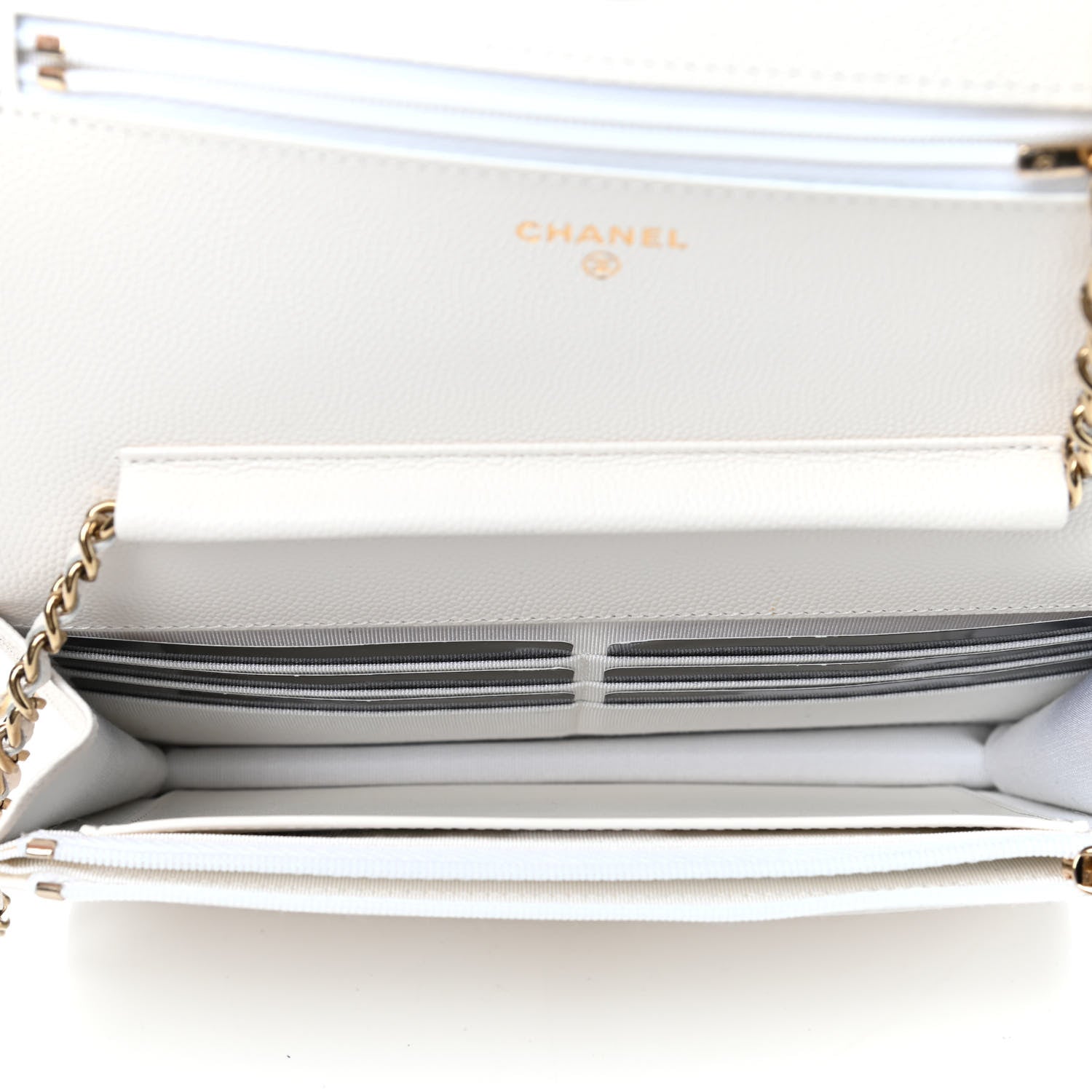Chanel Caviar Quilted Wallet On Chain WOC White 4 of 4