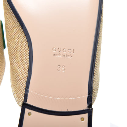 Gucci Canvas Vintage Charlotte Web Womens Princetown Slippers 36 Sand New Shamarock 7 of 10