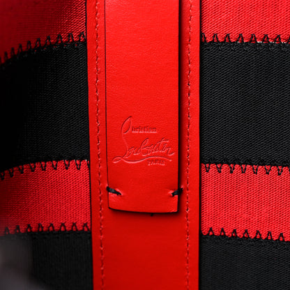 Christian Louboutin Canvas Spikes East West Cabata Tote Red Black 7 of 15