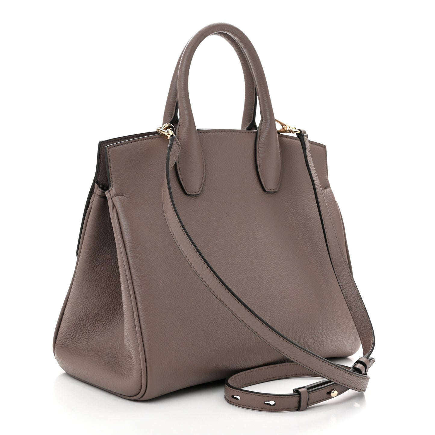 Hammered Calfskin Medium Studio Bag Caraway Seed
