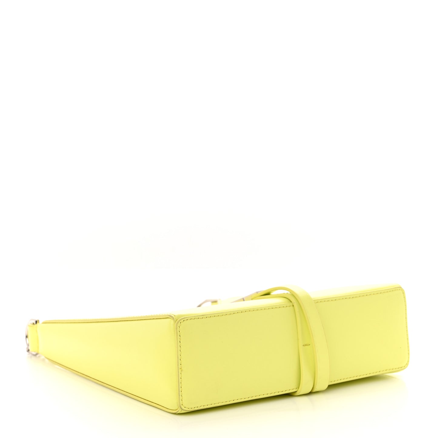Box Calfskin Mini Cut Out Shoulder Bag Neon Yellow