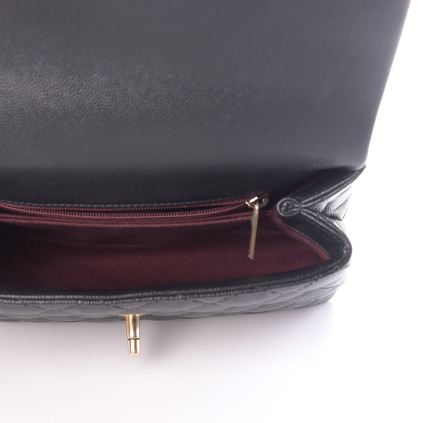 Caviar Quilted Mini Coco Handle Flap Black