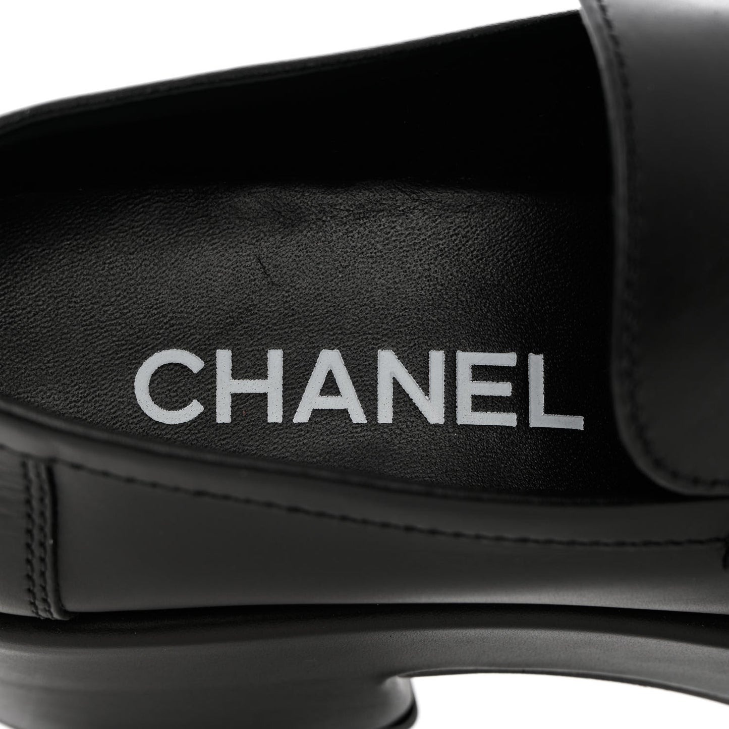 Calfskin CC Platform Loafers 37 Black