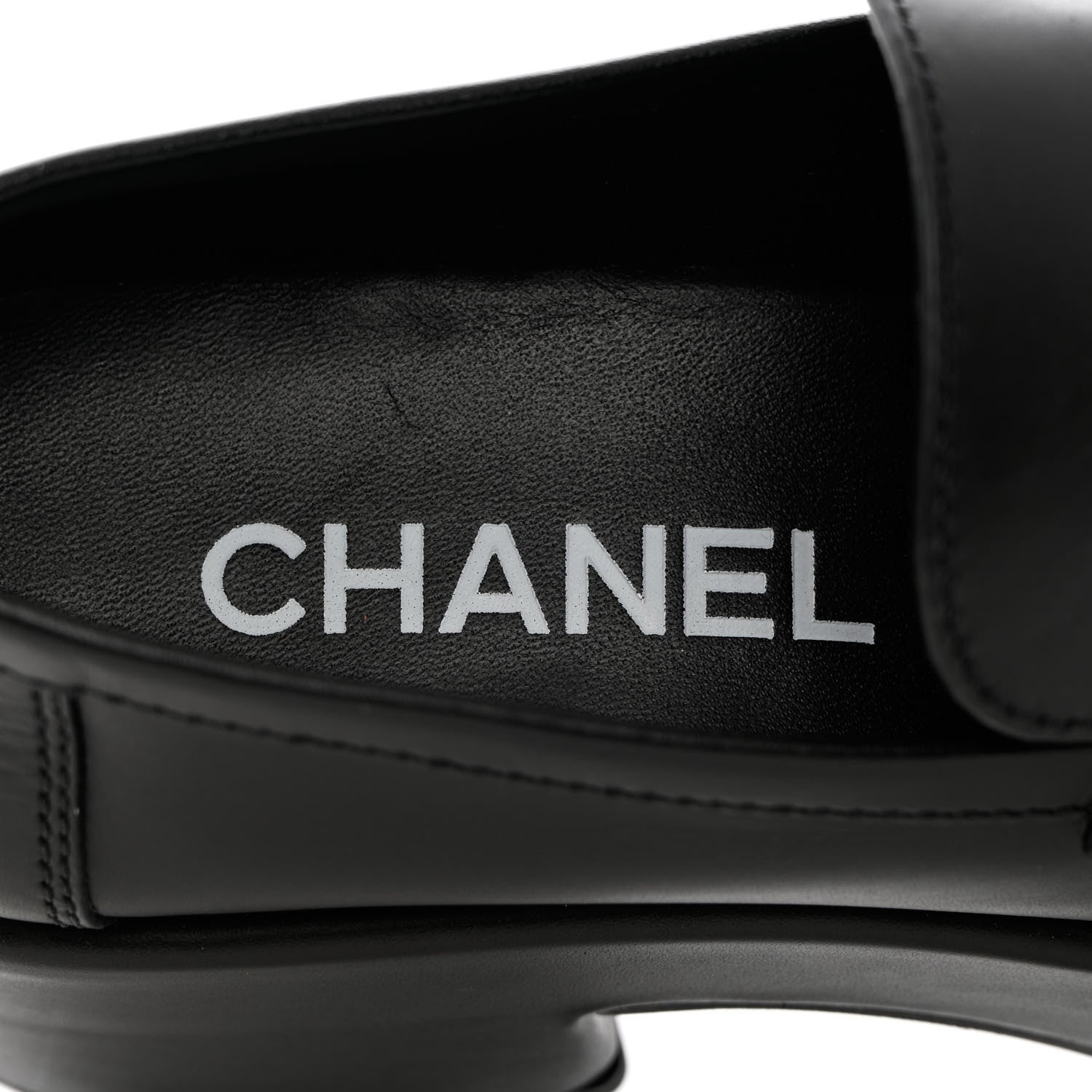 Chanel Calfskin CC Platform Loafers 37 Black 7 of 11