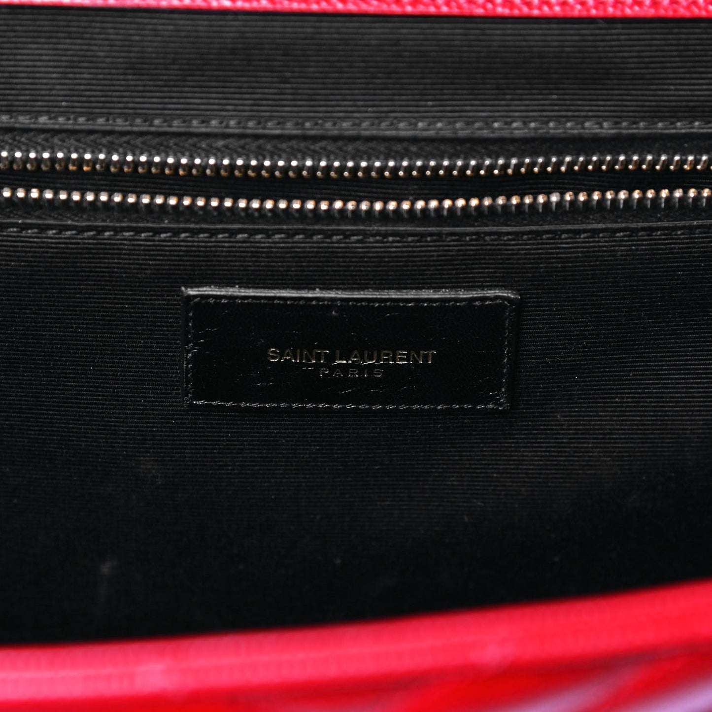 Grain De Poudre Matelasse Chevron Large Monogram Satchel Lipstick Red