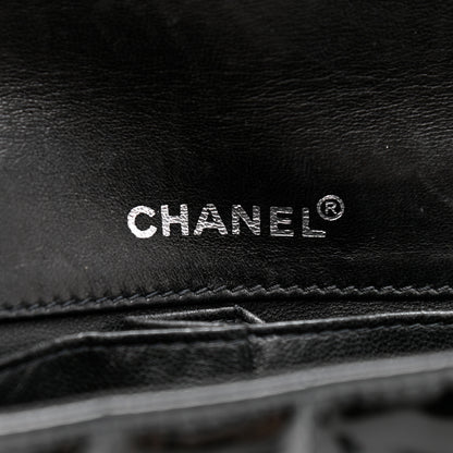 Chanel Patent Lambskin East West Chocolate Bar Flap Black White 6 of 12