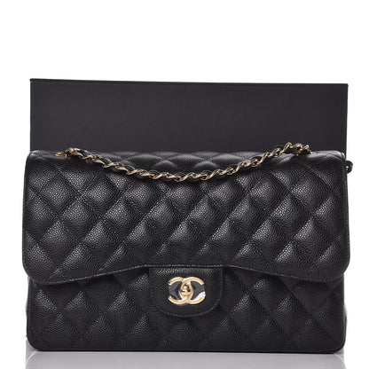 Chanel Caviar Quilted Jumbo Double Flap Black 9 of 9