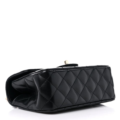 Chanel Lambskin Quilted Mini Crystal Top Handle Rectangular Flap Black 4 of 12