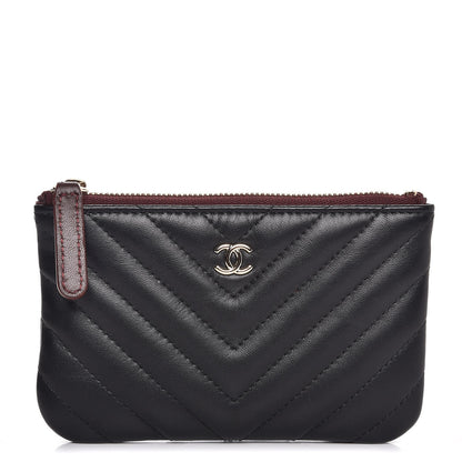 Chanel Lambskin Chevron Quilted Small Cosmetic Case Black 1 of 8