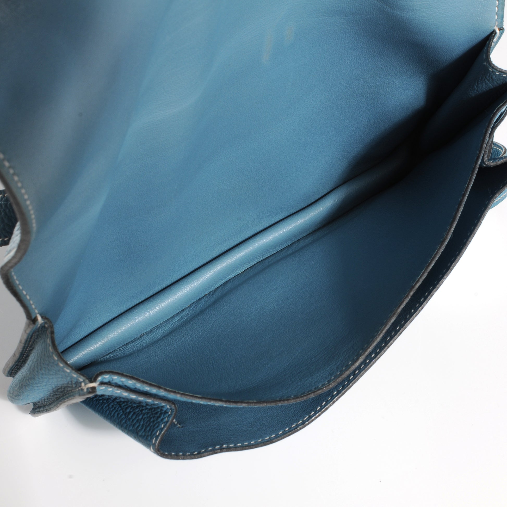 Hermes Togo Dogon Wallet Waist Pouch Blue Jean 8 of 8