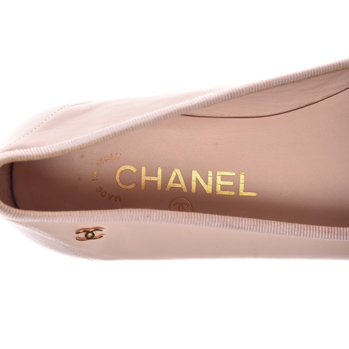 Lambskin Patent Cap Toe CC Ballerina Flats 37 Rose Clair