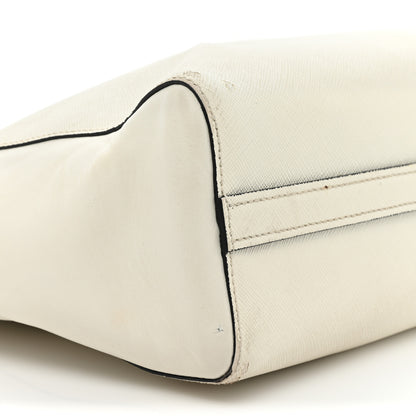 Prada Saffiano Soft Calfskin Zippered Tote White 8 of 15