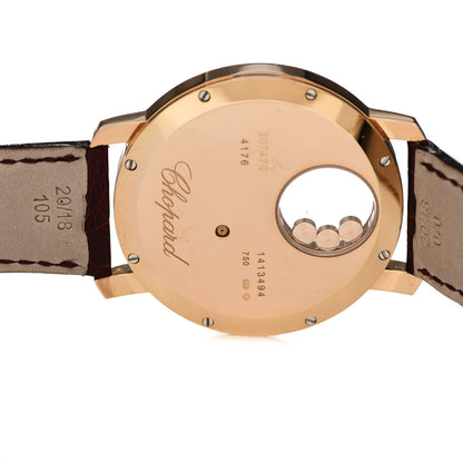 Chopard 18K Yellow Gold Alligator 3 Diamond Bezel Mother of Pearl 40mm Happy Sun Quartz Watch 4 of 4