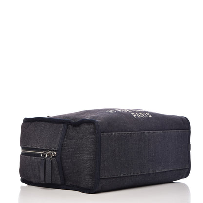 Chanel Denim Deauville Bowling Bag Dark Blue 4 of 9