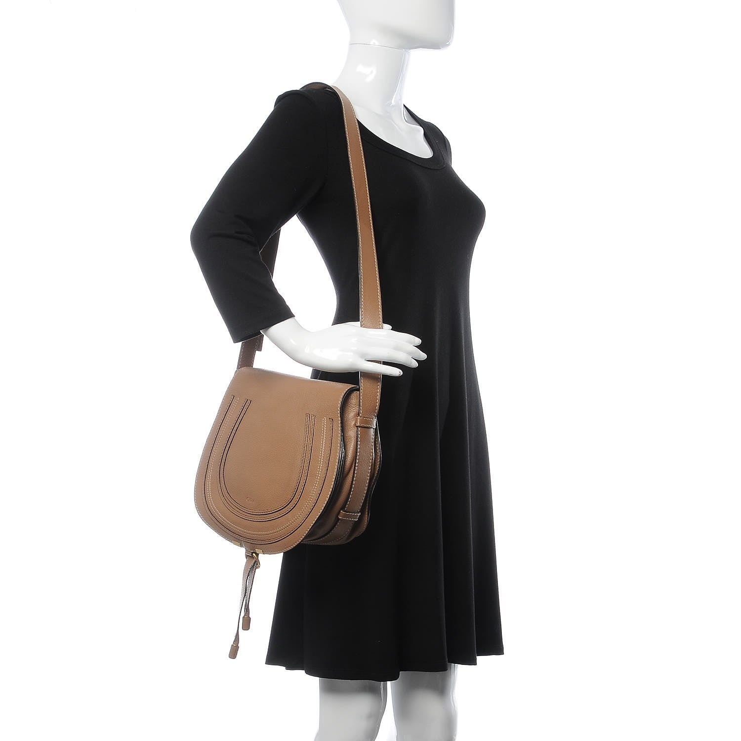Chloe Calfskin Medium Marcie Round Crossbody Bag Nut 2 of 8