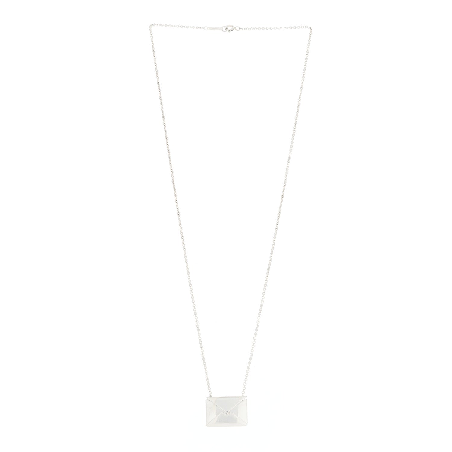 Tiffany Sterling Silver Sweet Nothings Envelope Necklace 2 of 8