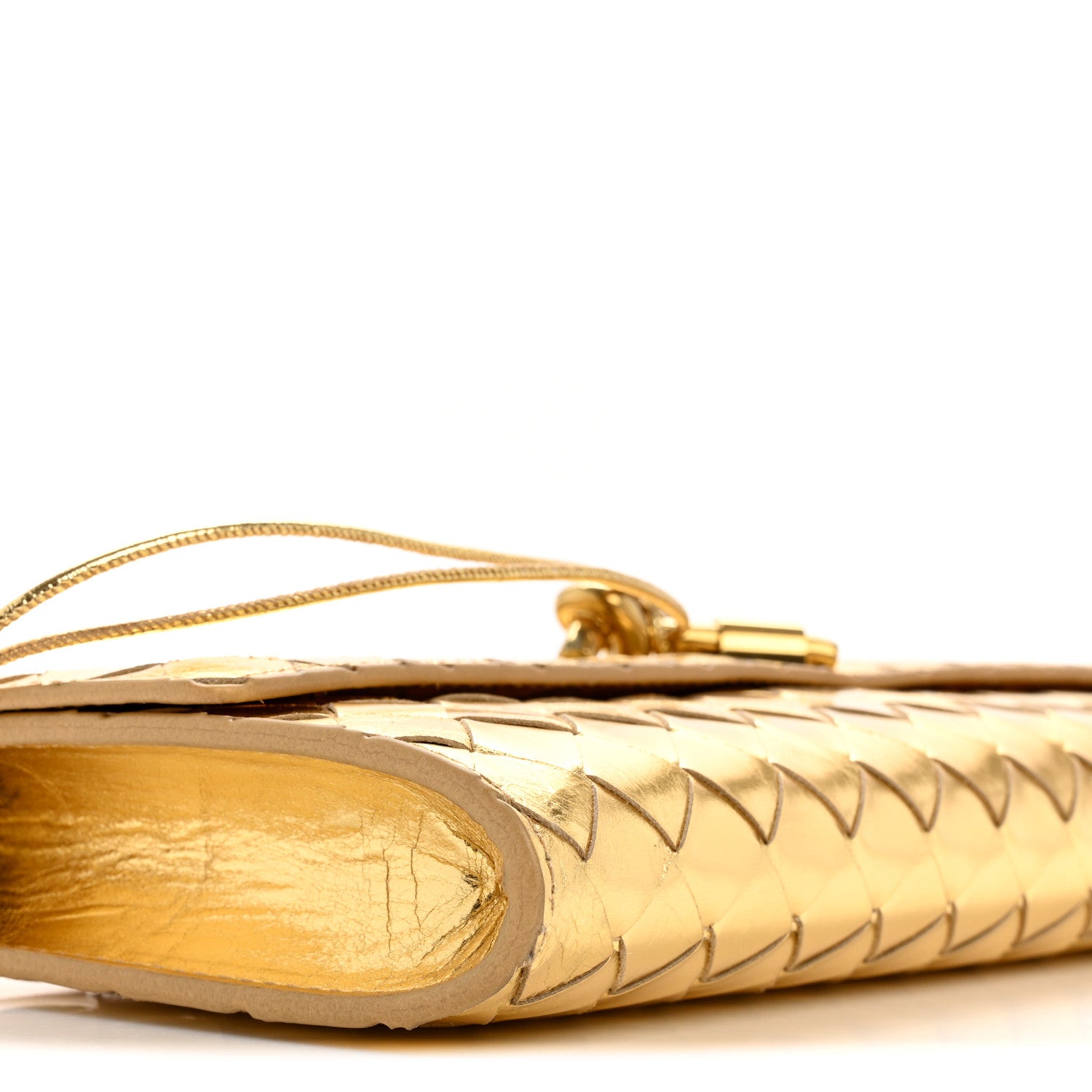 BOTTEGA VENETA ハンドバック　ゴールド　レア ボッテガ・ヴェネタ｜シルバー・ゴールドに輝くイントレチャートレザー