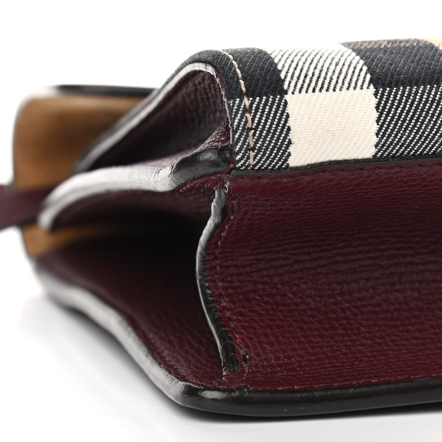 Burberry Grainy Calfskin Vintage Check Small Macken Crossbody Bag Crimson 11 of 14