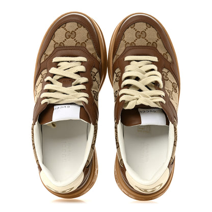 Gucci Calfskin GG Monogram Womens Platform 55mm Sneakers 38.5 Hezelnut Beige Ebony Mystic White 2 of 10