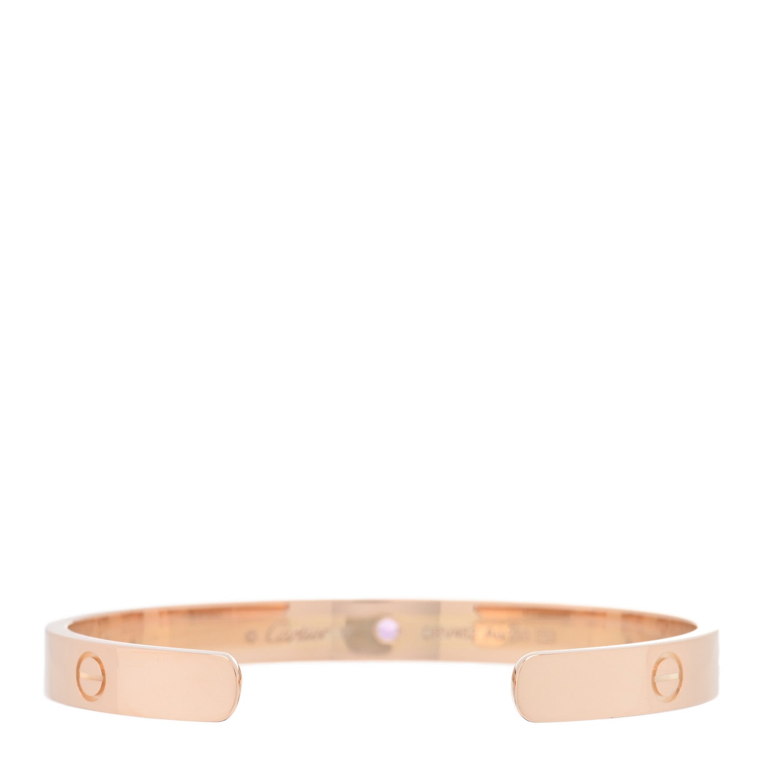 Cartier 18K Pink Gold Pink Sapphire LOVE Cuff Bracelet 17 2 of 3