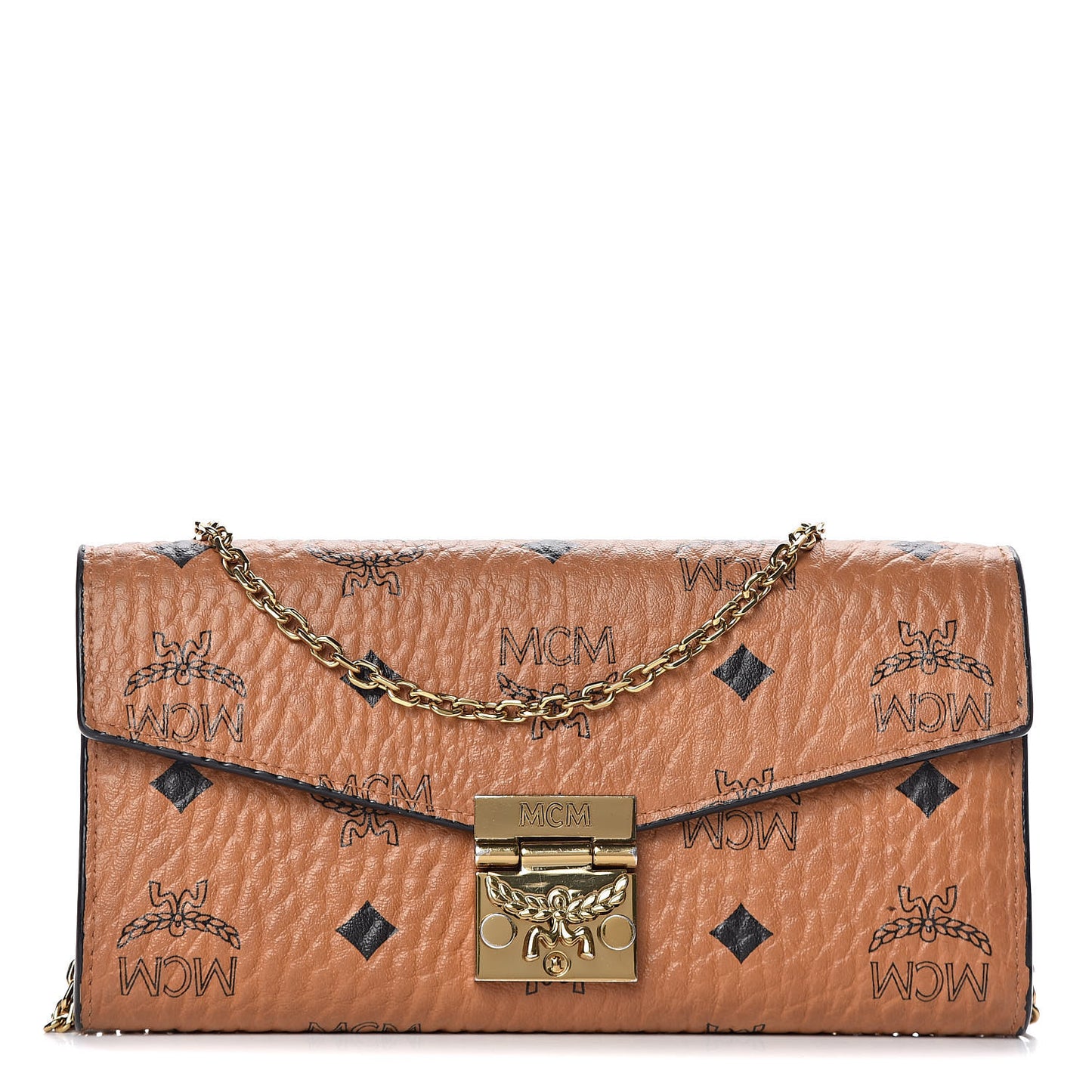 Visetos Large Patricia Wallet On Chain Cognac