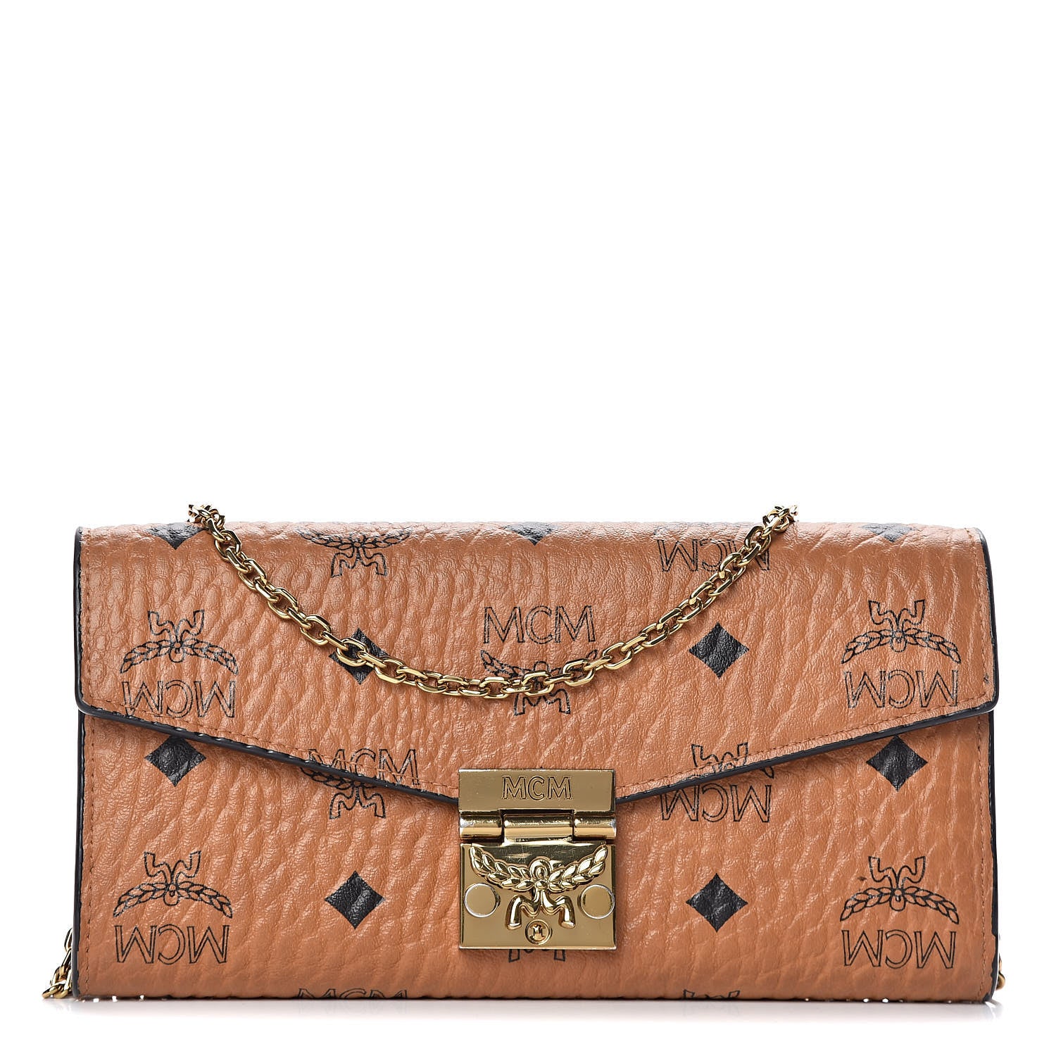 MCM Visetos Large Patricia Wallet On Chain Cognac 1 of 10