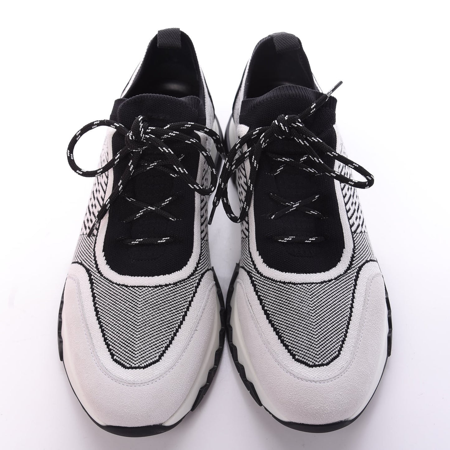 Knit Bi-Color Womens Addict Sneakers 38.5 Black White