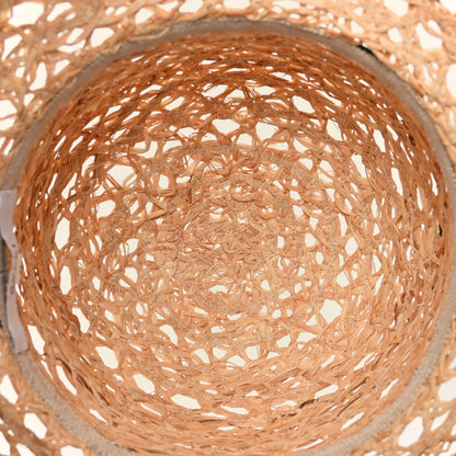 Gucci Straw Grosgrain Wide Brim Hat M Gold 7 of 9