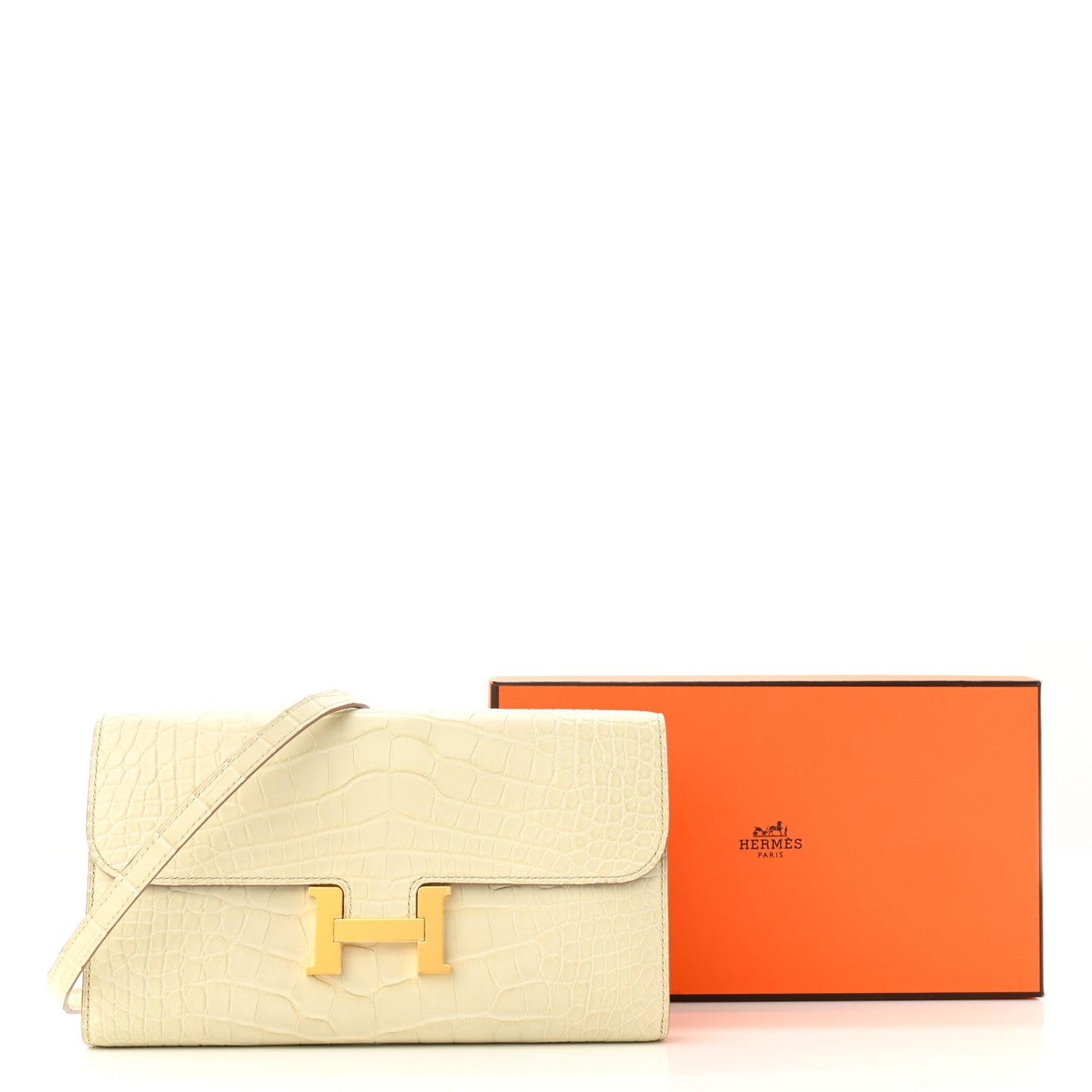 Matte Alligator Constance Long To Go Wallet Beton