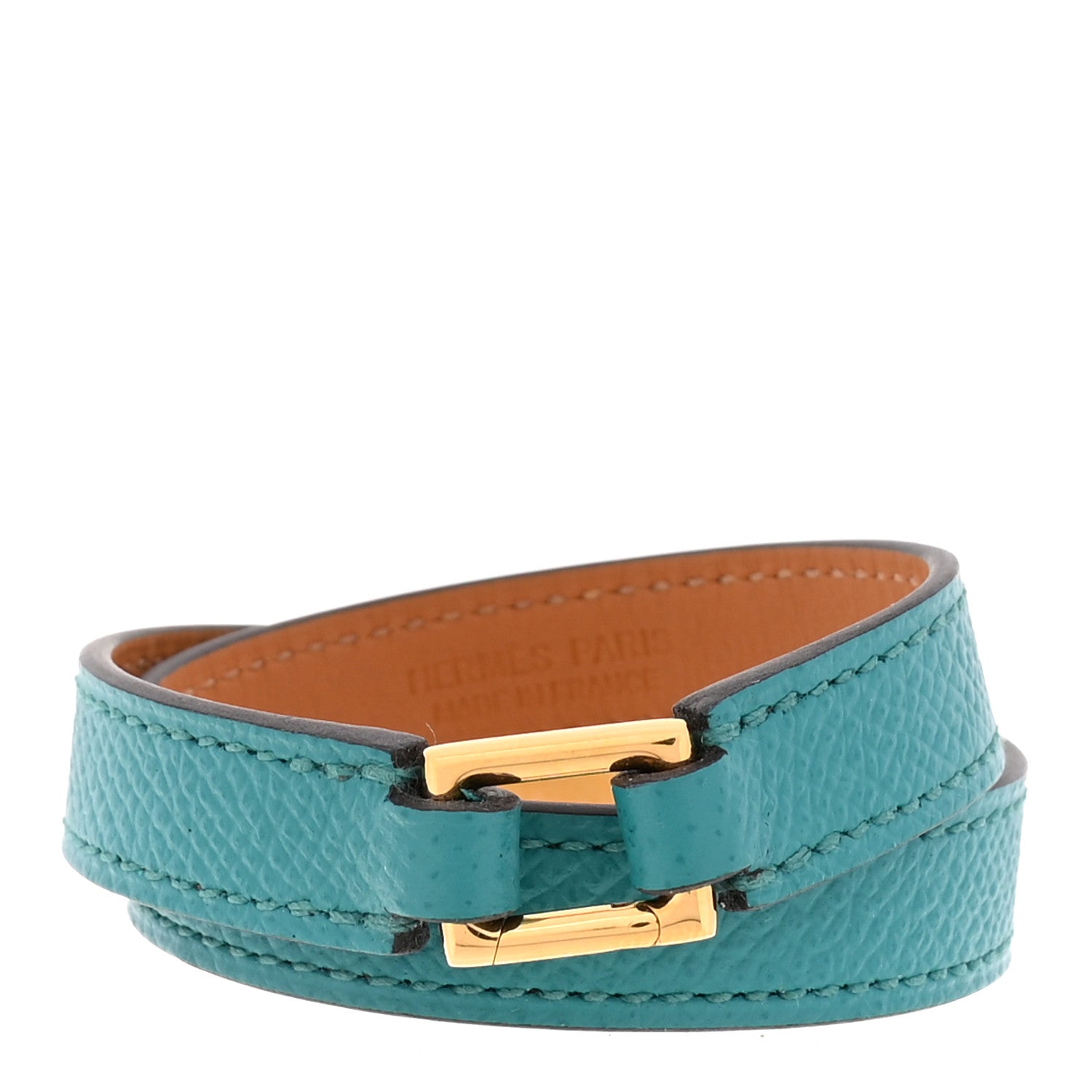Hermes Epsom Rivale Double Tour Bracelet XS Bleu Paon 3 of 5