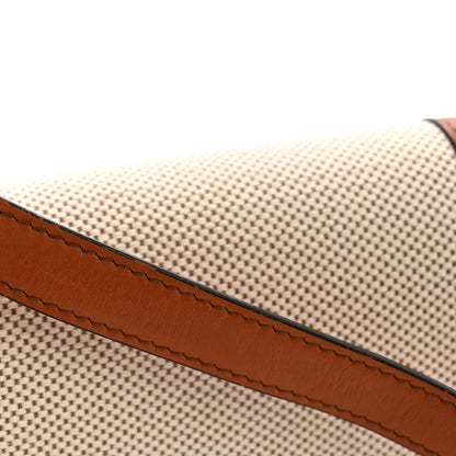 Celine Textile Natural Calfskin Teen Triomphe White Tan 14 of 14