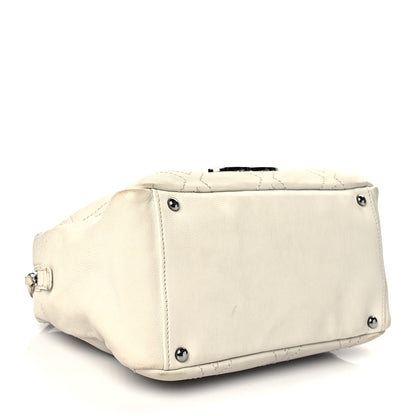 Chanel Calfskin Small Diamond Stitch Tote White 4 of 12