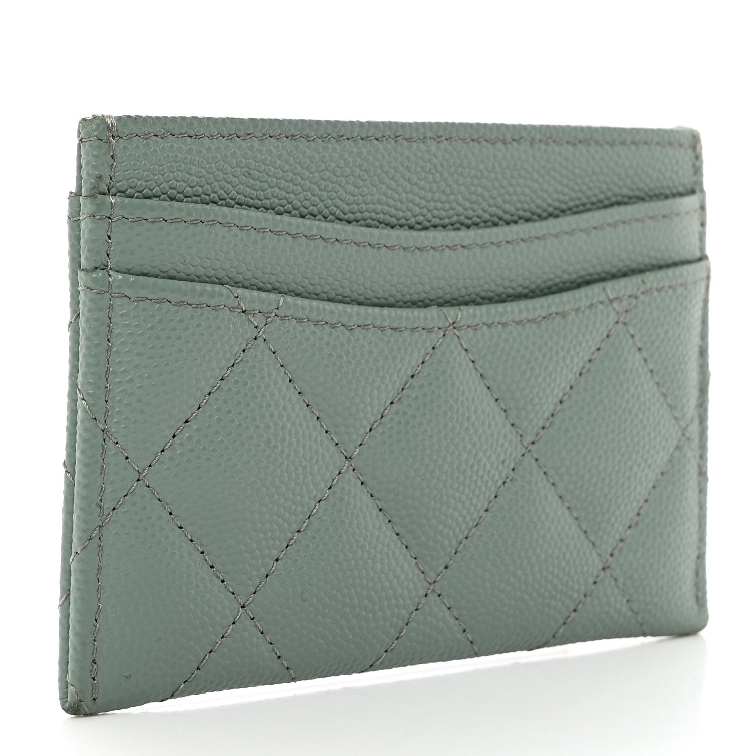 Chanel Caviar Quilted Card Holder Light Blue 3 of 10