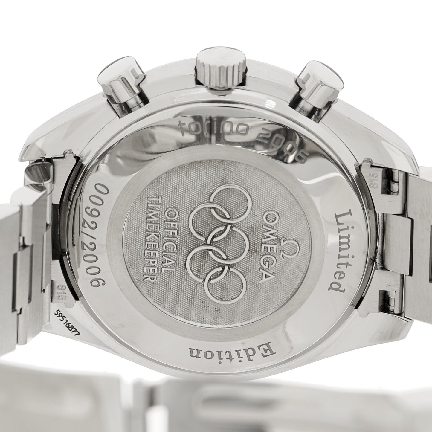 Stainless Steel 39mm Speedmaster Torino Olympic 2006 Limited Edition Automatic Watch White 3538.30