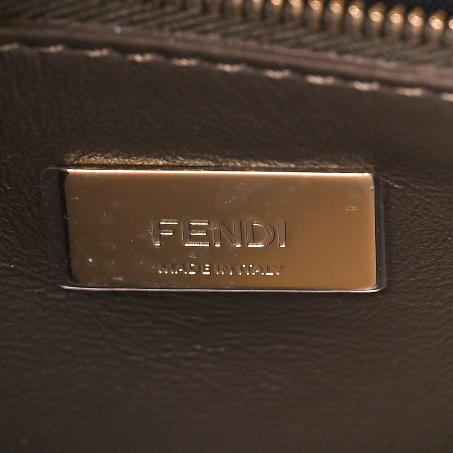 Glazed Fabric Vitello FF 1974 Hairdo Girls Inlay Mini Peekaboo Iconic Satchel Mogano Panna Multicolor