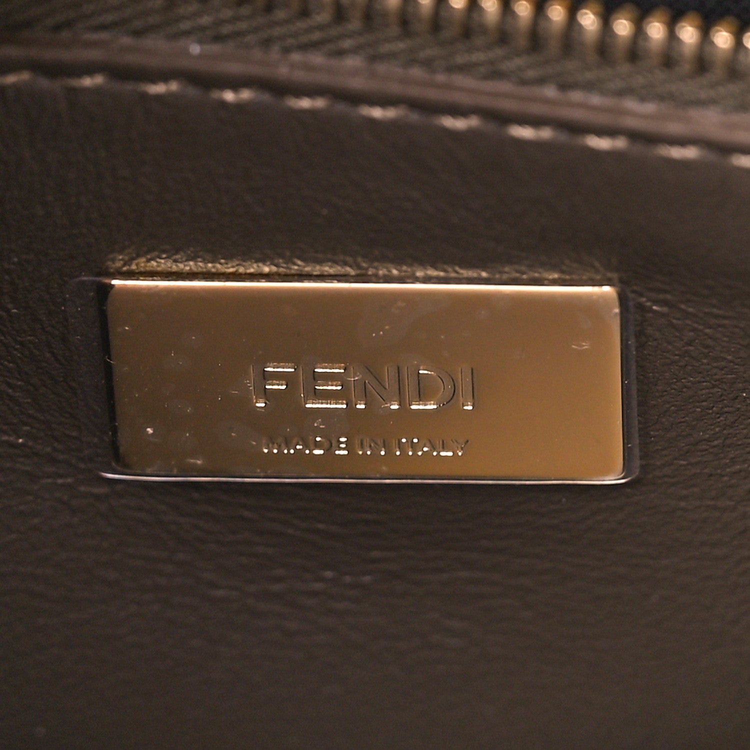 Fendi Glazed Fabric Vitello FF 1974 Hairdo Girls Inlay Mini Peekaboo Iconic Satchel Mogano Panna Multicolor 6 of 8