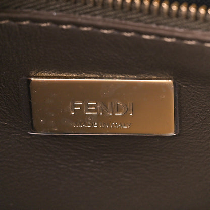 Fendi Glazed Fabric Vitello FF 1974 Hairdo Girls Inlay Mini Peekaboo Iconic Satchel Mogano Panna Multicolor 6 of 8