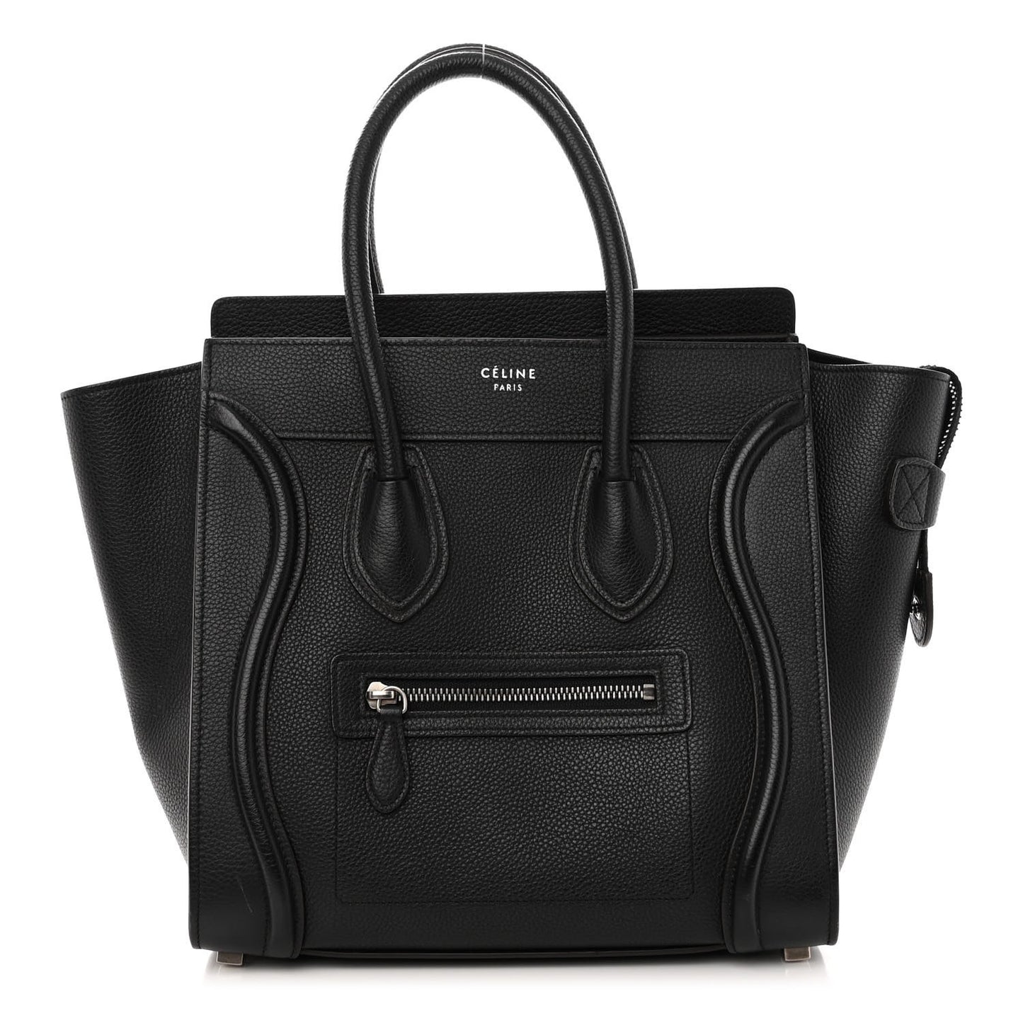Drummed Calfskin Micro Luggage Black